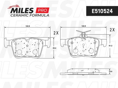 Miles E510524 Колодки тормозные дисковые | зад | - 2