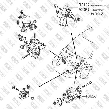 FIXAR FG1039 Сайлентблок опоры двигателя | зад | - 2