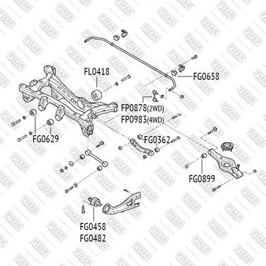 FIXAR FL0418 Опора дифференциала задняя - 2