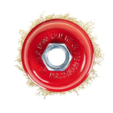 ARNEZI R8045060 Щетка для УШМ чашка 60 мм, посадка m14, латунированная проволока - 4