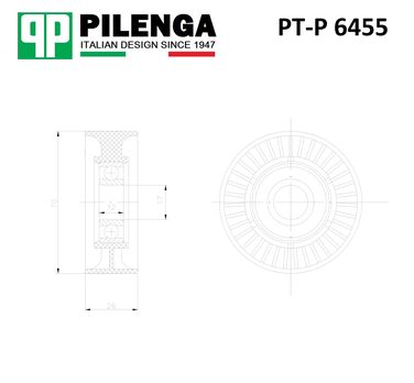 Pilenga PT-P 6455 Ролик натяжителя ремня - 2