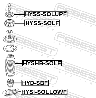 Febest HYSS-SOLUPF Опора амортизационной стойки | перед | - 2