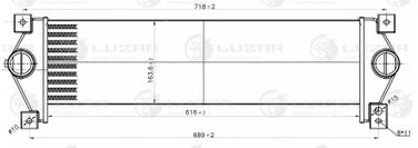 Luzar LRIC 1749 Радиатор интеркулера) для а/м SsangYong Kyron (05-)/Actyon (05-) (алюм. бачки) - 3