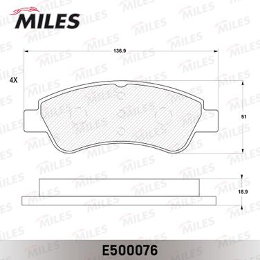Miles E500076 Колодки тормозные citroen C4 03-/peugeot 307/partner 1.4/1.6 -esp передние Ceramic - 2