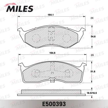 Miles E500393 Колодки тормозные chrysler 300m/voyager/dodge caravan передние Ceramic - 2