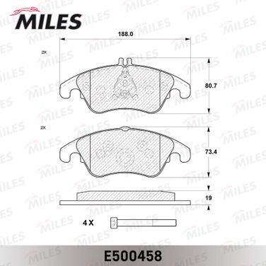 Miles E500458 Колодки тормозные mercedes w204/w212 (спорт) передние Ceramic - 2