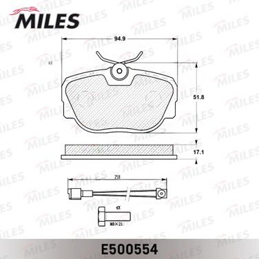 Miles E500554 Колодки тормозные BMW E30 1.6-2.5 82-93 передние Ceramic - 2