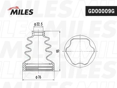 Miles GD00009G Пыльник ШРУСа hyundai accent/verna 06- лев. (со смазкой) - 3
