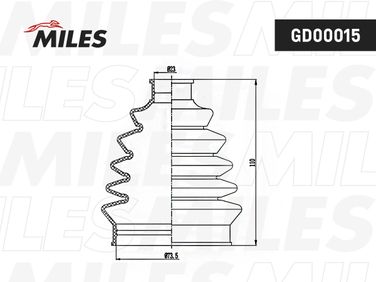 Miles GD00015 Пыльник ШРУСа renault logan/duster/clio iii/twingo 08- наружный - 3