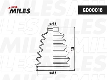 Miles GD00018 Пыльник ШРУСа renault duster/fluence/megane III 1.4tce-2.0 07- нар. - 3