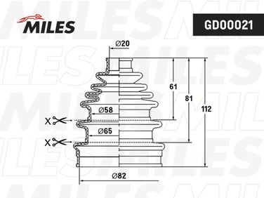 Miles GD00021 Пыльник, приводной вал - 3