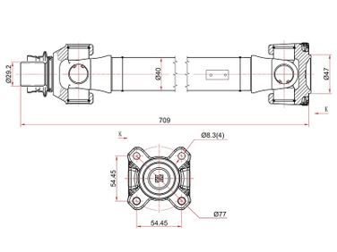 SAT ST26207597649 Вал карданный FR BMW X5 E70 10-13 F15 13-18x6 E71 08-14  F16 14- - 2