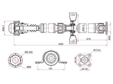 SAT ST20781756K Вал карданный в сборе opel antara/chevrolet captiva 07- - 1