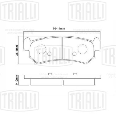 Trialli PF 4019 Колодки тормозные для а/м Chevrolet Lacetti (04-) диск. до 2007 г/в | зад | - 1