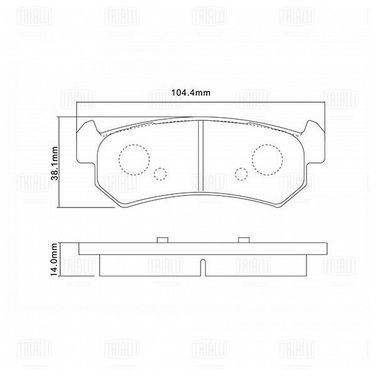 Trialli PF 4019 Колодки тормозные для а/м Chevrolet Lacetti (04-) диск. до 2007 г/в | зад | - 2