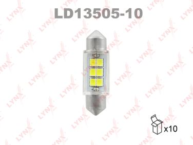 LYNXauto LD13505-10 Лампа светодиодная LED C5W T11x35 12V sv8,5-8 SMDx6 6900k - 1