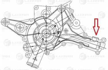 Luzar LWP 15321 Насос водяной для а/м Mercedes-Benz e (95-)/s (98-) [m112/113] (без штуцера охл. масла) () - 2