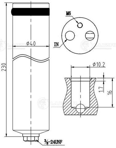 Luzar LCR 1402 Ресивер-осушитель конд. для а/м Nissan Almera N16 (00-)/X-Trail T31 (07-) - 3