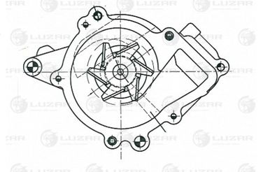 Luzar LWP 0544 Насос водяной для а/м Chevrolet Captiva (11-)/Vectra c (02-) 2.0i/2.2i/2.4i () - 1