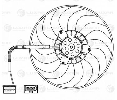 Luzar LFAC 1804 Э/вентилятор охл. без кожуха для а/м Skoda Octavia (96-)/vw Golf IV (96-) (1 скор.) - 1