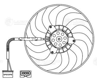 Luzar LFAC 1804 Э/вентилятор охл. без кожуха для а/м Skoda Octavia (96-)/vw Golf IV (96-) (1 скор.) - 3