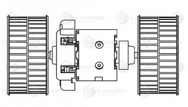 Luzar LFh 1505 Э/вентилятор отоп. для а/м Mercedes-Benz Actros mp2/mp3 (02-) (manual a/c) () - 1