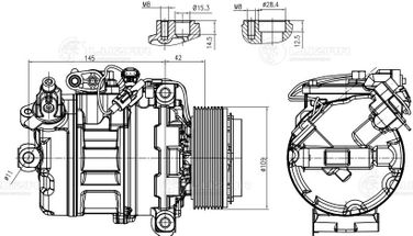 Luzar LCAC 2608 Компрессор кондиционера для а/м BMW 5 (f10) (10-) - 3