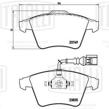 Trialli PF 4374 Колодки тормозные дисковые | перед | - 1