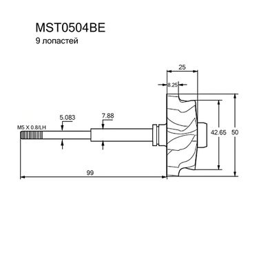 Krauf MST0504BE Вал турбокомпрессора - 3