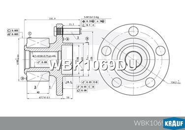 Krauf WBK1069DU Ступица в сборе [перед, Kit] ford Focus Mk2 Hatchback (da_, hcp, DP) / Mondeo Mk4 (ba7) - 7