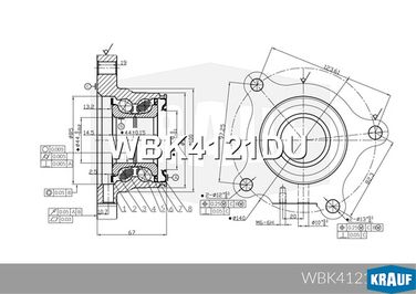 Krauf WBK4121DU Ступица колеса с подшипником в сборе и монтажный комплект | зад лев | - 7