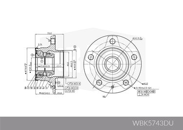 Krauf WBK5743DU Ступица в сборе audi [задн, abs, Kit] A4 b8(8k2,8k5)b9(8w2,8wc,8w5,8wd)/ A5 b8(8t3,8f7,8ta)b9(f53,f5a,f57)/ A6 c7(4g2, 4gc) - 8