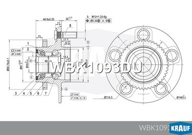 Krauf WBK1093DU Ступица в сборе [задн] nissan Maxima iv,v (a32,a33) / Almera Tino (v10) - 7