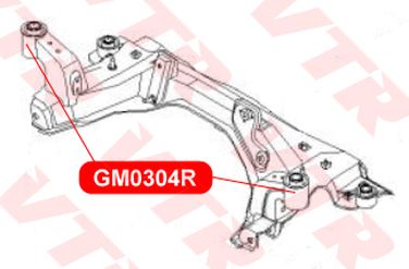 VTR GM0304R Сайлентблок подрамника передней подвески, передний - 2