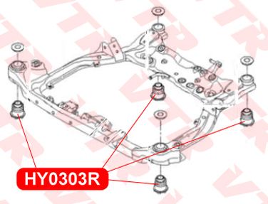 VTR HY0303R Сайлентблок подрамника передней подвески - 2
