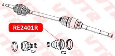 VTR RE2401R Чехол шрус переднего привода, внутренний (смазка+хомуты) - 2