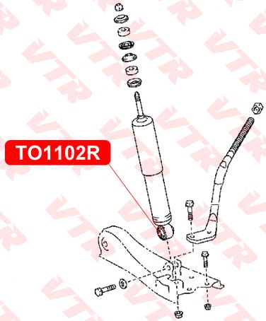 VTR TO1102R Сайлентблок амортизатора передней подвески - 2