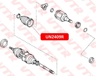 VTR UN2409R Чехол шрус переднего привода, внутренний, универсальный (смазка+хомуты) - 2