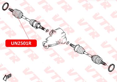 VTR UN2501R Чехол шрус переднего привода, наружный (смазка+хомуты) - 2