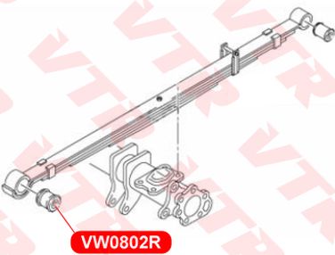 VTR VW0802R Сайлентблок рессоры задней подвески, передний - 2