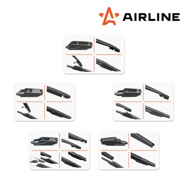 AIRLINE AWB-RK-300 Щетка стеклоочистителя задняя каркас 300мм (12) 5 адаптеров - 2