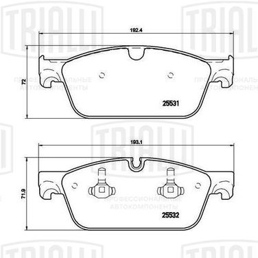 Trialli PF 4290 Колодки торм. для а/м Mercedes ML (w166) (11-) диск. перед. 193x72 | перед прав/лев | - 1