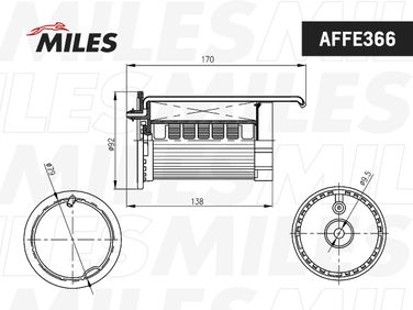 Miles AFFE366 Фильтр топливный VAG 1.6d-2.0d 12- - 2