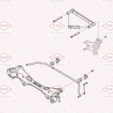 TATSUMI TEF1251 Сайлентблок цапфы | зад | - 2