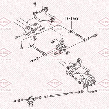 TATSUMI TEF1265 Сайлентблок цапфы | зад | - 2
