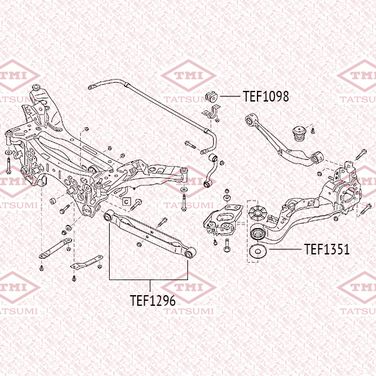 TATSUMI TEF1296 Сайлентблок поперечного рычага | зад прав/лев | - 2
