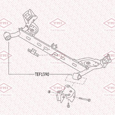 TATSUMI TEF1390 Сайлентблок балки | зад | - 2
