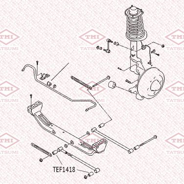 TATSUMI TEF1418 Сайлентблок цапфы | зад | - 2