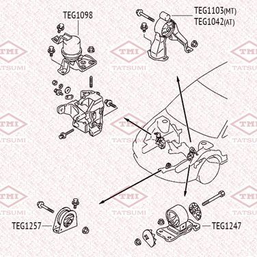 TATSUMI TEG1098 Опора двигателя - 2