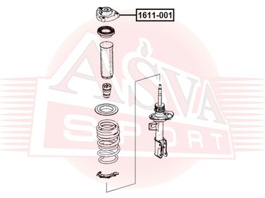 Asva 1611-001 Опора амортизатора - 2